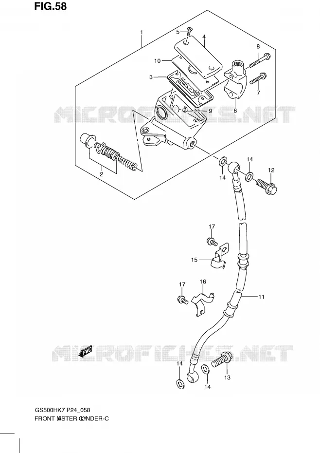 MAITRE CYLINDRE AVANT (GS500FH) Suzuki MOTO 500 GS-F 2009  GS500FHK9(P24)