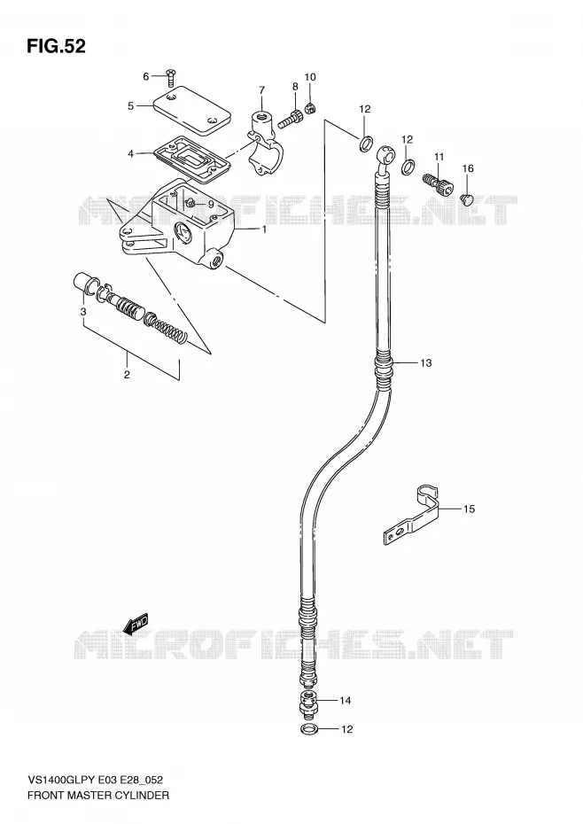 MAITRE CYLINDRE AVANT Suzuki MOTO 1400 INTRUDER 1999  VS1400GLPX(E3/E28)