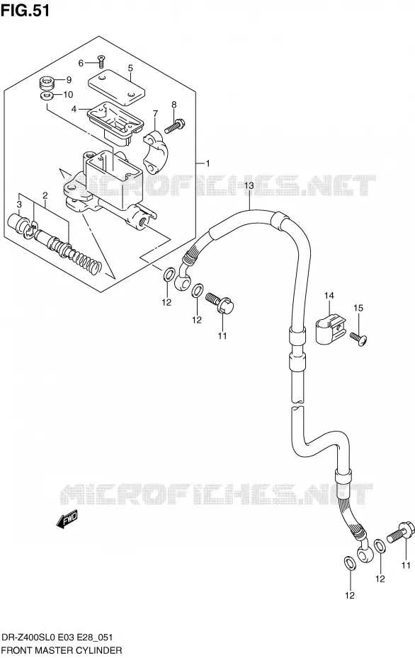 MAITRE CYLINDRE AVANT Suzuki MOTO 400 DR-Z 2010  DR-Z400SL0(E3/E28)