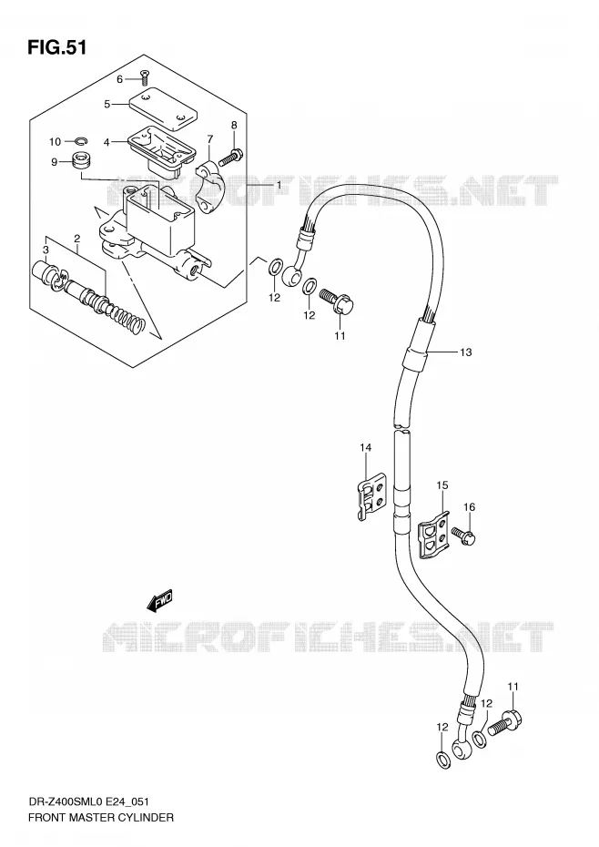 MAITRE CYLINDRE AVANT Suzuki MOTO 400 DR-Z 2010  DR-Z400SML0(E24)