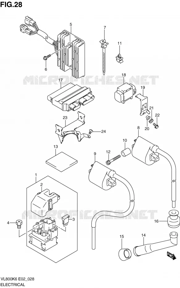 PARTIE ELECTRIQUE (MODEL K6/K7/K8) Suzuki MOTO 800 VOLUSIA 2010  VL800L0(E2)