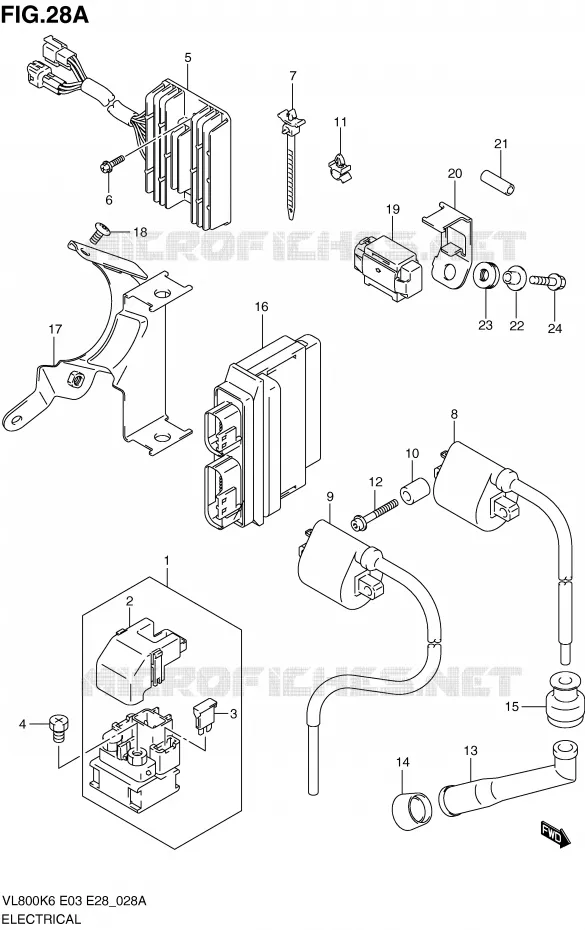 PARTIE ELECTRIQUE (MODEL K9/L0 E3/E28) Suzuki MOTO 800 INTRUDER 2008  VL800CK8(E3/E28)