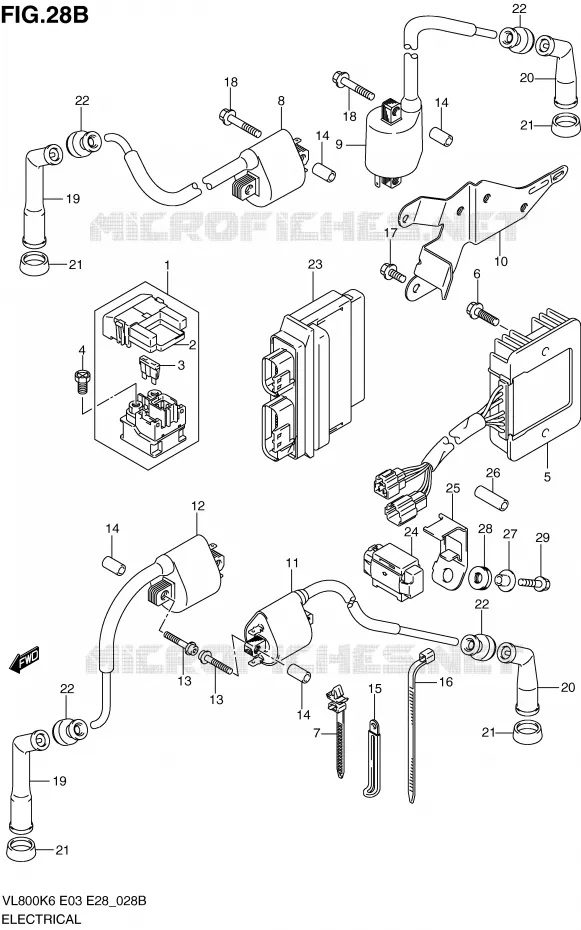 PARTIE ELECTRIQUE (MODEL K9/L0 E33) Suzuki MOTO 800 INTRUDER 2009  VL800TK9(E3/E28)