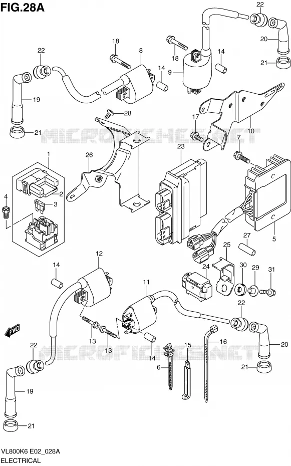 PARTIE ELECTRIQUE (MODEL K9/L0) Suzuki MOTO 800 VOLUSIA 2007  VL800UEK7(E2)