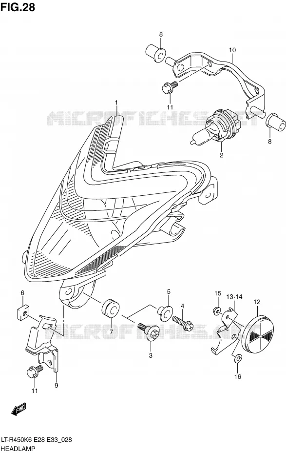 PHARE Suzuki QUAD 450 QUADRACER 2010  LT-R450ZL0(E28/E33)