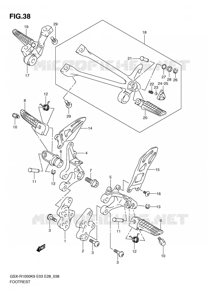 REPOSE PIED Suzuki MOTO 1000 GSX-R 2010  GSX-R1000ZL0(E3/E28)