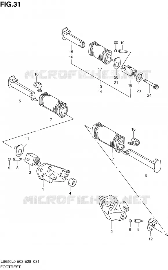 REPOSE PIED Suzuki MOTO 650 BOULEVARD 2010  LS650L0(E3/E28)