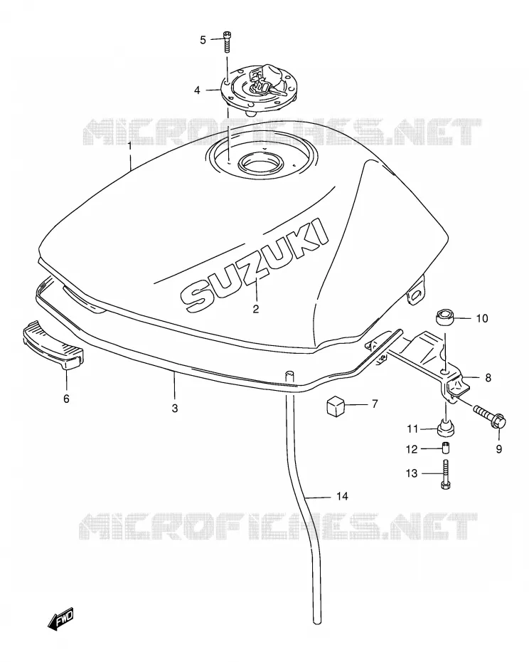 RESERVOIR D'ESSENCE (MODELE V) Suzuki MOTO 500 GS-E 2000  GS500EY(E2)