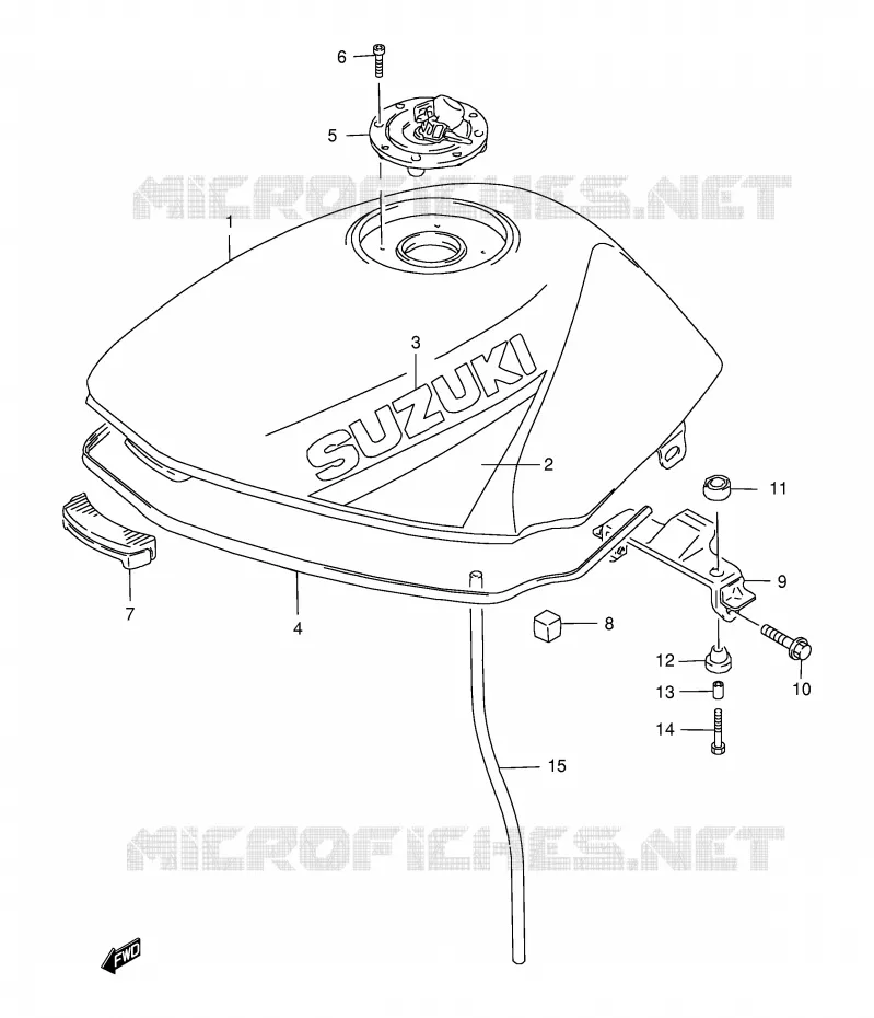 RESERVOIR D'ESSENCE (MODELE W/X) Suzuki MOTO 500 GS-E 2000  GS500EUY(E2)