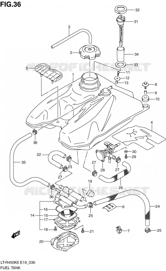RESERVOIR D'ESSENCE Suzuki QUAD 450 QUADRACER 2010  LT-R450L0(E19)