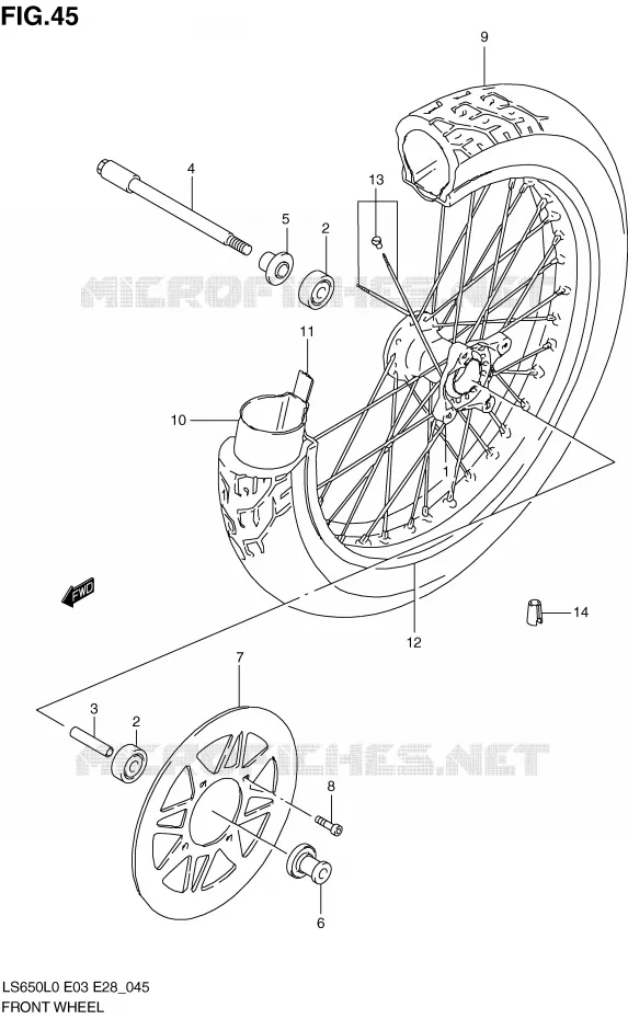 ROUE AVANT Suzuki MOTO 650 BOULEVARD 2010  LS650L0(E3/E28)