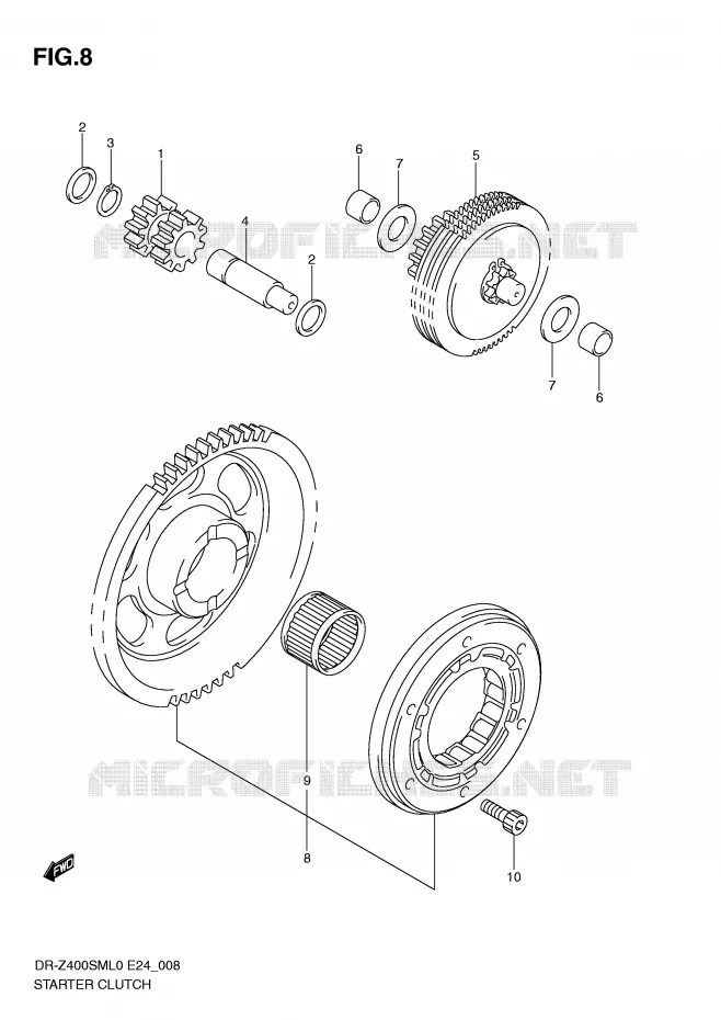 ROUE LIBRE DE DEMARREUR Suzuki MOTO 400 DR-Z 2010  DR-Z400SML0(E24)