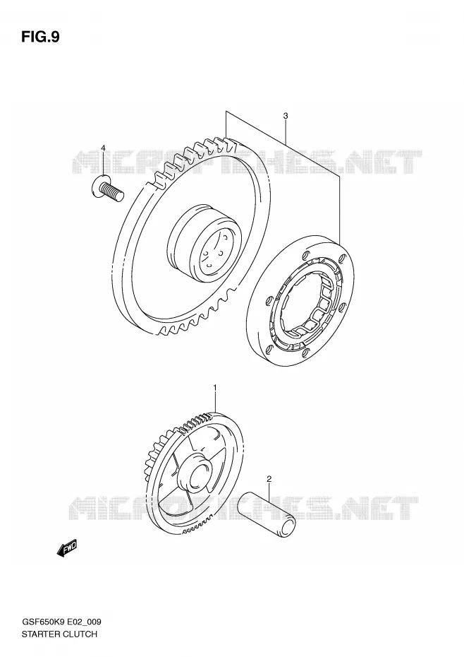 ROUE LIBRE DE DEMARREUR Suzuki MOTO 650 BANDIT 2009  GSF650AK9(E2)