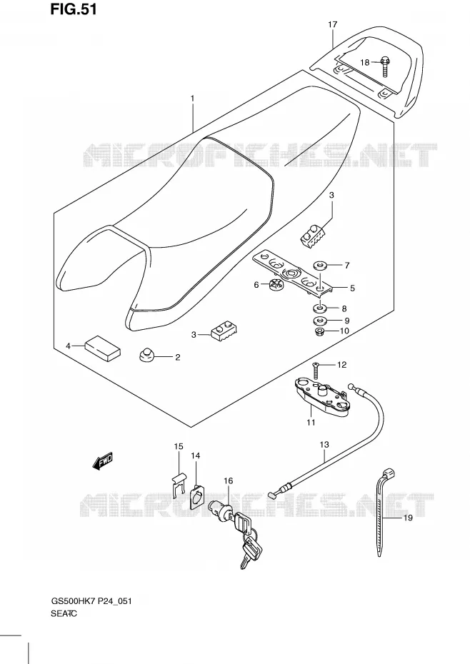 SELLE Suzuki MOTO 500 GS-E 2010  GS500HL0(P24)