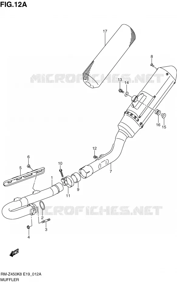 SILENCIEUX (RM-Z450L0) Suzuki MOTO 450 RM-Z 2012  RM-Z450L1(E19)