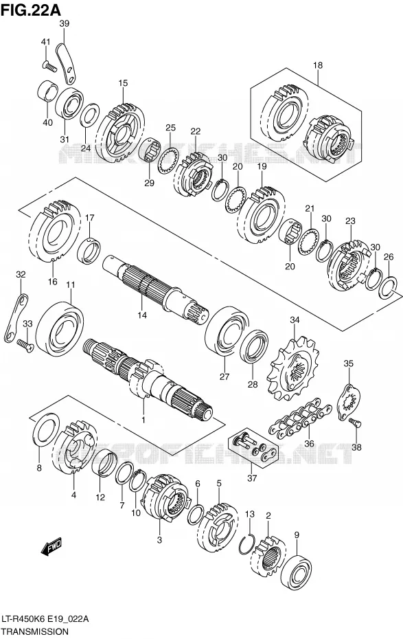 TRANSMISSION (MODEL K8/K9/L0) Suzuki QUAD 450 QUADRACER 2009  LT-R450K9(E19)