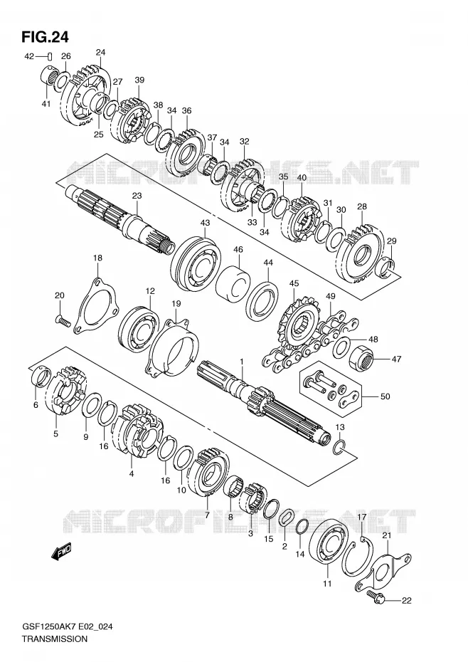 TRANSMISSION Suzuki MOTO 1250 BANDIT-S 2010  GSF1250SAL0(E2)