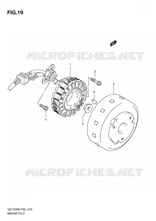 ALLUMAGE ROTOR - STATOR Suzuki MOTO 125 MARAUDER 2010  GZ125L0(P02)