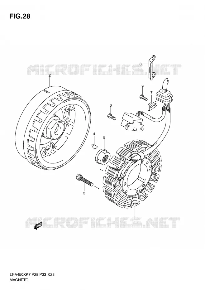 ALLUMAGE ROTOR - STATOR Suzuki QUAD 450 KINGQUAD 2009  LT-A450XK9(P28/P33)