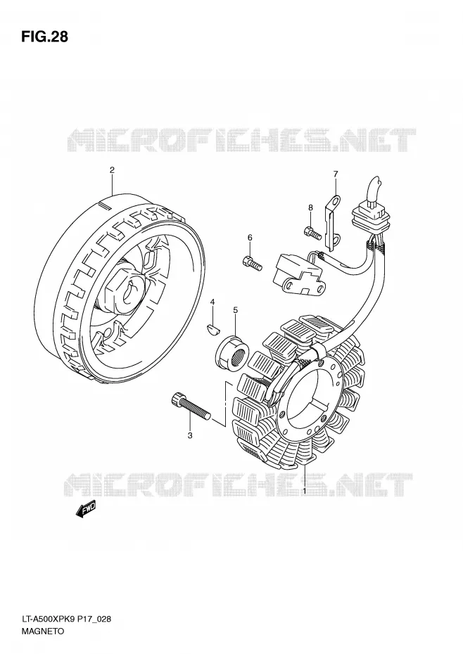 ALLUMAGE ROTOR - STATOR Suzuki QUAD 500 VINSON 2009  LT-A500XPK9(P17)