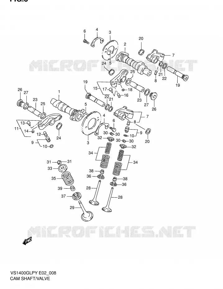 ARBRE A CAMES - SOUPAPES Suzuki MOTO 1400 INTRUDER 2000  VS1400GLPY(E2)