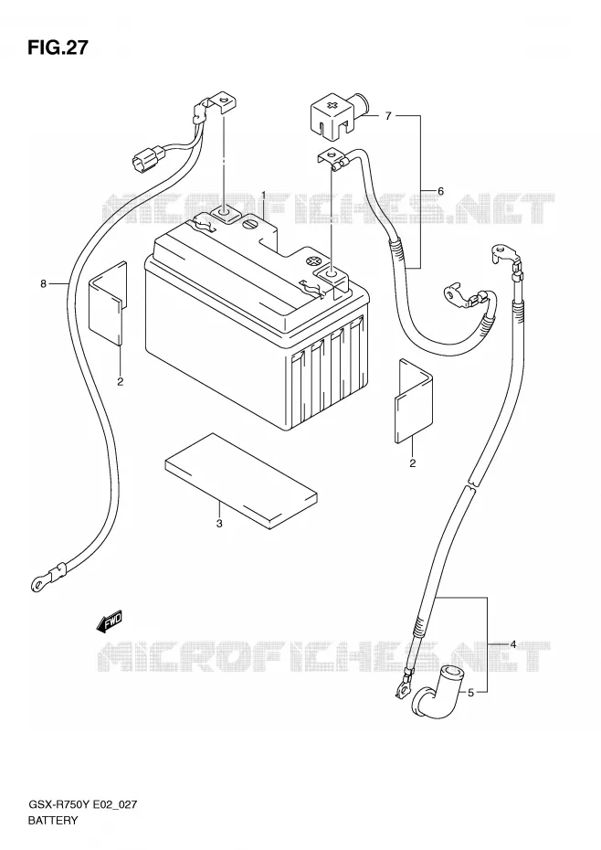 BATTERIE Suzuki MOTO 750 GSX-R 2003  GSX-R750K3(E2)