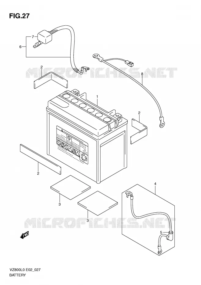 BATTERIE Suzuki MOTO 800 MARAUDER 2010  VZ800UEL0(E2)