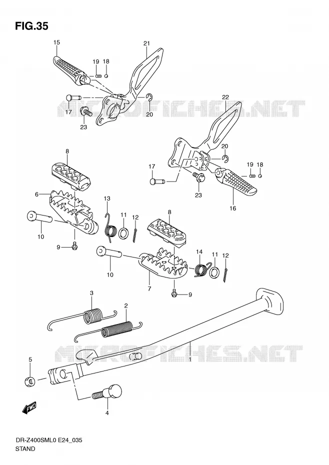 BEQUILLE Suzuki MOTO 400 DR-Z 2010  DR-Z400SML0(E24)