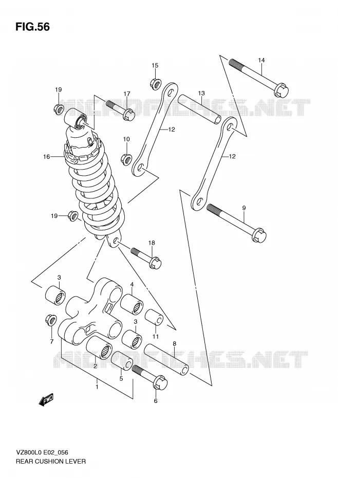 BIELLETTE DE SUSPENSION ARRIERE Suzuki MOTO 800 MARAUDER 2010  VZ800L0(E2)