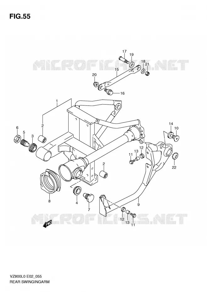 BRAS OSCILLANT ARRIERE Suzuki MOTO 800 MARAUDER 2010  VZ800L0(E2)