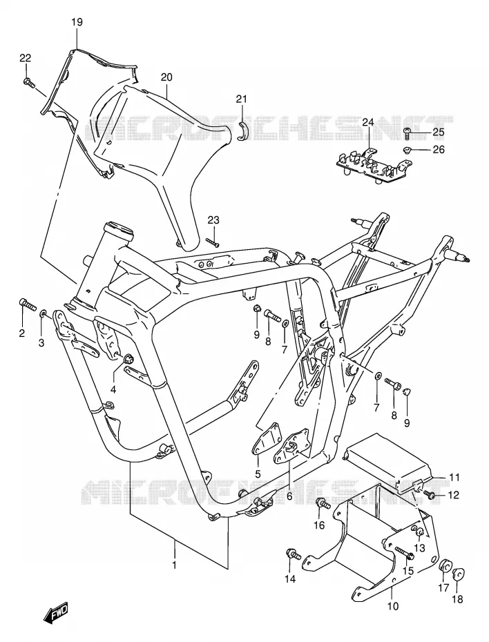 CADRE (MODELE T) Suzuki MOTO 1400 INTRUDER 2003  VS1400GLPK3(E2)
