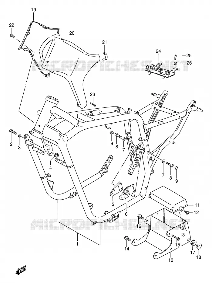 CADRE (MODELE V) Suzuki MOTO 1400 INTRUDER 2001  VS1400GLPK1(E2)