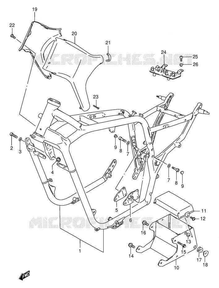 CADRE (MODELE W/X) Suzuki MOTO 1400 INTRUDER 2003  VS1400GLPK3(E2)