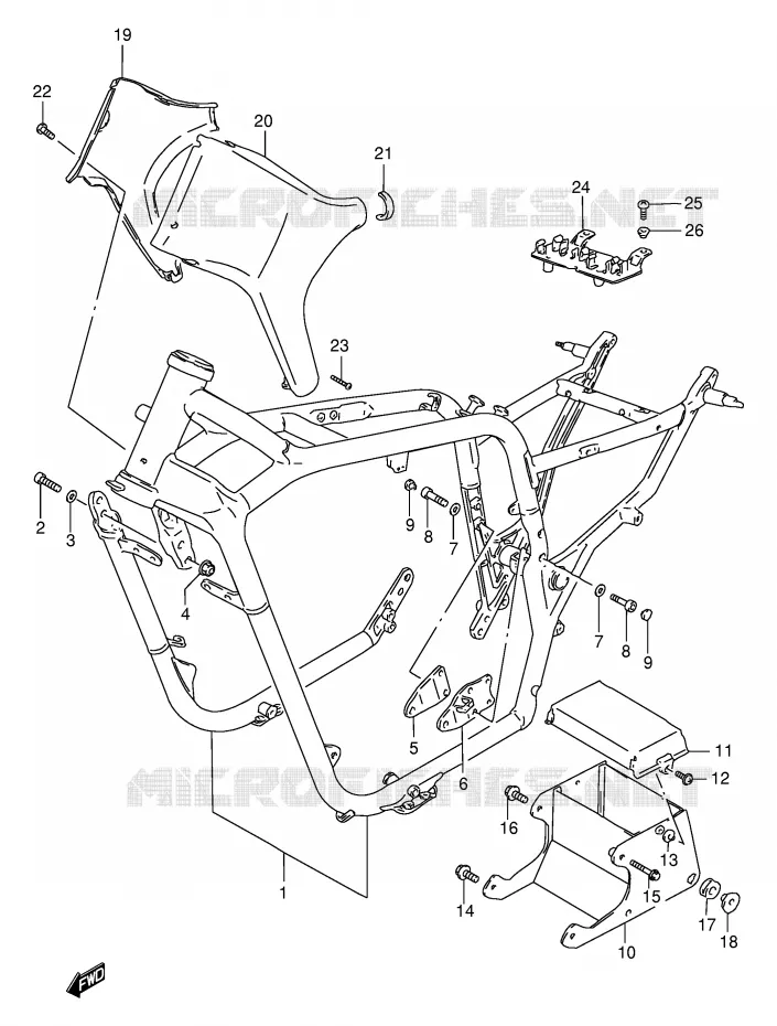 CADRE (MODELE Y/K1) Suzuki MOTO 1400 INTRUDER 1999  VS1400GLPX(E2)