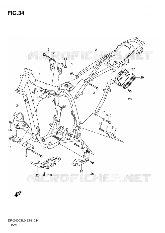 CADRE Suzuki MOTO 400 DR-Z 2010  DR-Z400SL0(E24)