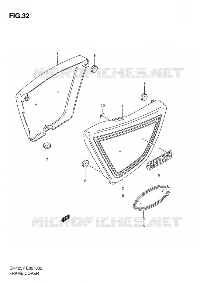 CARENAGES ARRIERE  (MODELE V/W) Suzuki MOTO 125 GN 2000  GN125EY(E2)