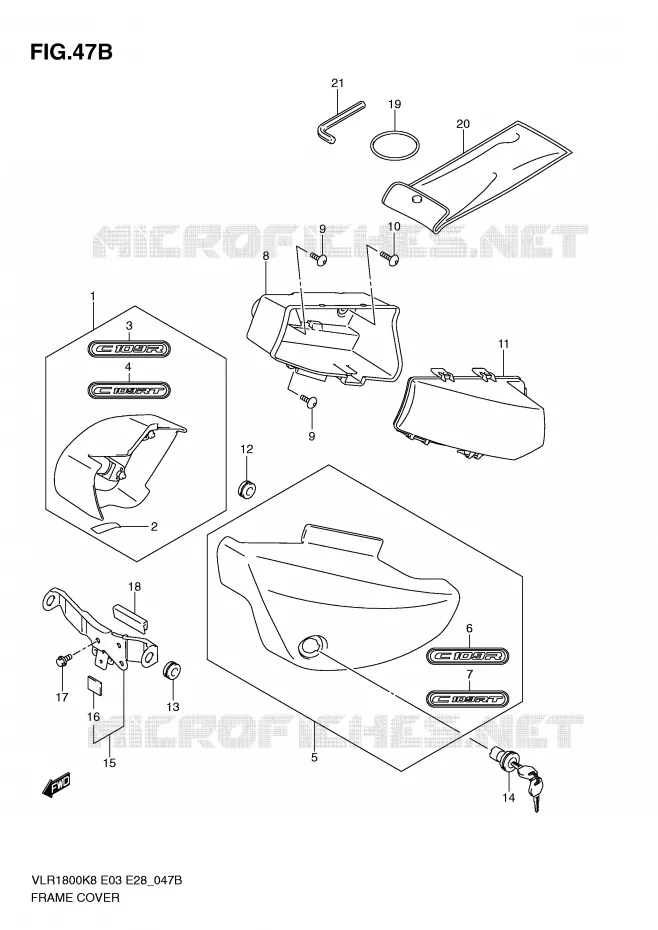 CARENAGES (MODEL L0) Suzuki MOTO 1800 BOULEVARD 2010  VLR1800TL0(E3/E28)