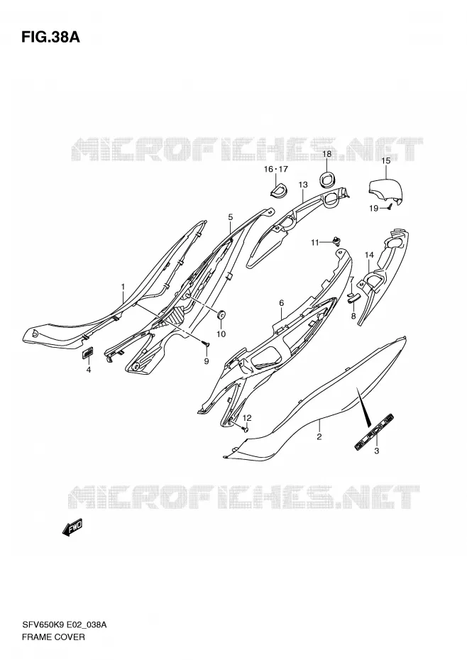 CARENAGES (MODEL L0) Suzuki MOTO 650 GLADIUS 2009  SFV650AK9(E2)