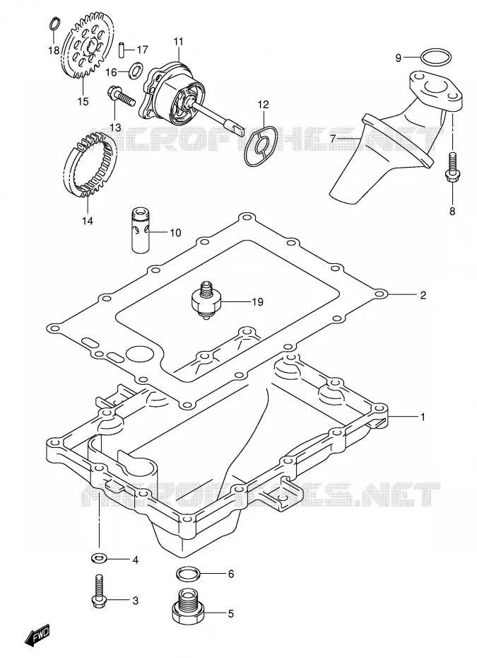 CARTER INFERIEUR - POMPE A HUILE Suzuki MOTO 750 GSX-R 2001  GSX-R750U1K1(E2)