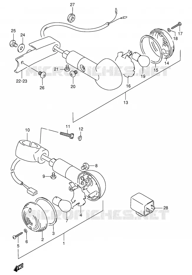 CLIGNOTANTS Suzuki MOTO 1400 INTRUDER 2000  VS1400GLPY(E2)