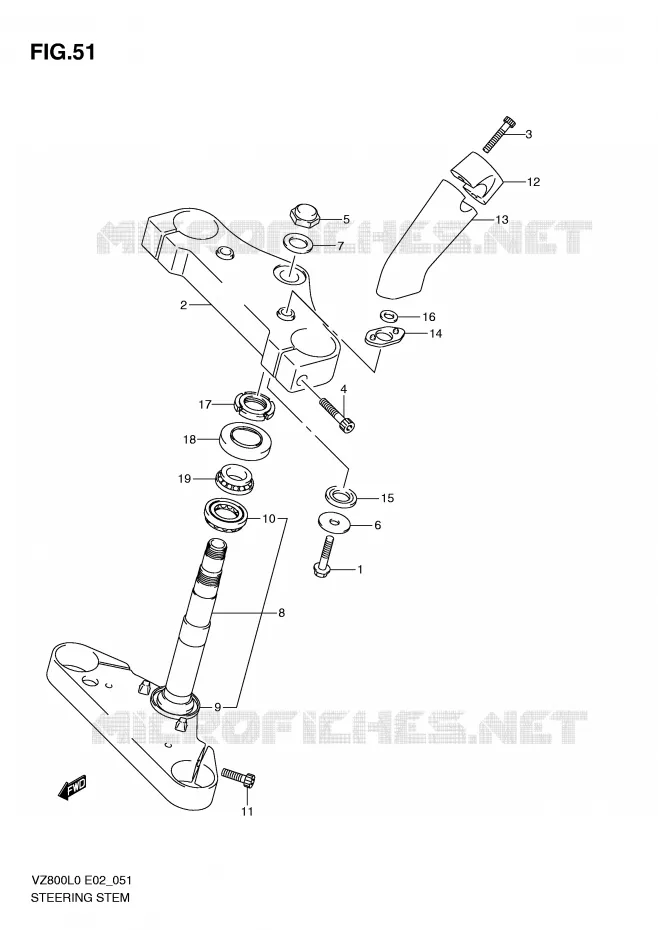 COLONNE DE DIRECTION Suzuki MOTO 800 MARAUDER 2010  VZ800UEL0(E2)