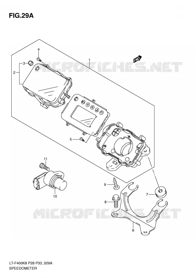 COMPTEUR (MODEL L0) Suzuki QUAD 400 KINGQUAD 2010  LT-F400L0(P28/P33)