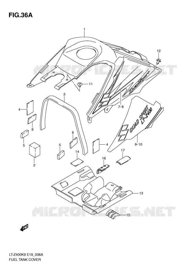 COUVRE RESERVOIR (MODEL L0) Suzuki QUAD 400 QUADSPORT 2009  LT-Z400K9(E19)