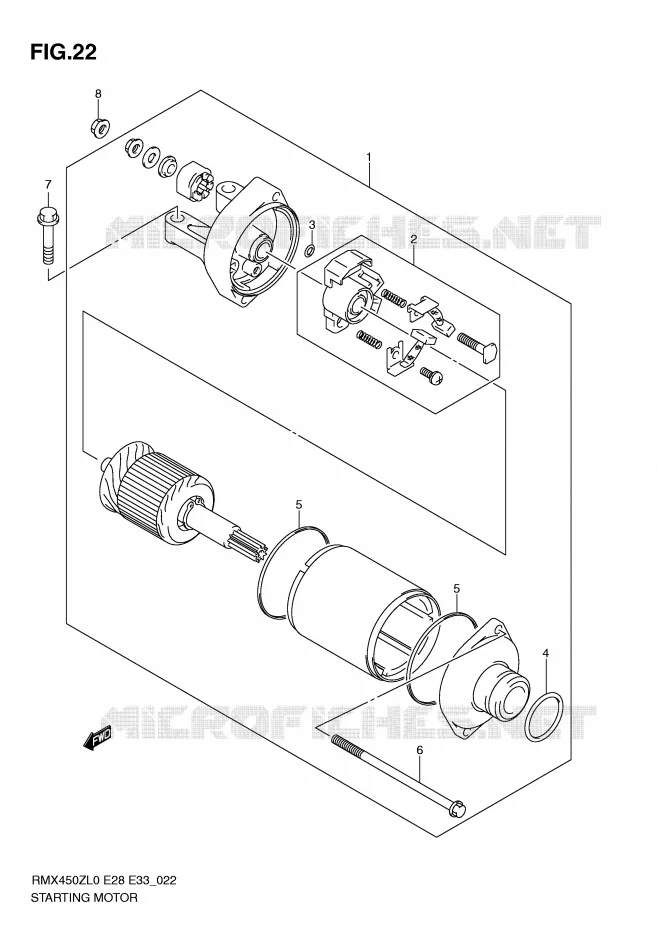 DEMARREUR Suzuki MOTO 450 RMX-Z 2010  RMX450ZL0(E28/E33)