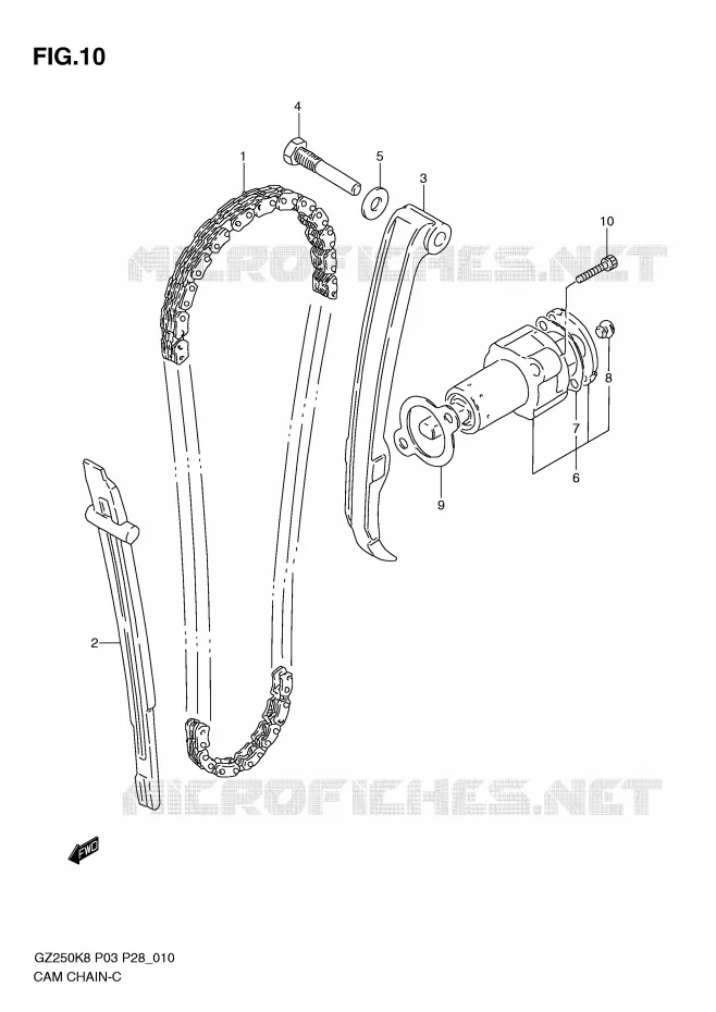DISTRIBUTION Suzuki MOTO 250 MARAUDER 2010  GZ250L0(P3)