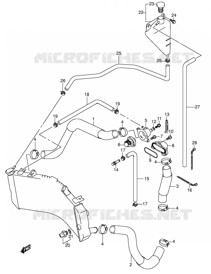 DURITE DE RADIATEUR Suzuki MOTO 750 GSX-R 2003  GSX-R750U2K3(E2)