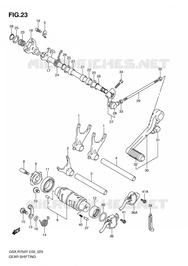 ENSEMBLE DE SELECTION DE VITESSES Suzuki MOTO 750 GSX-R 2000  GSX-R750Y(E2)