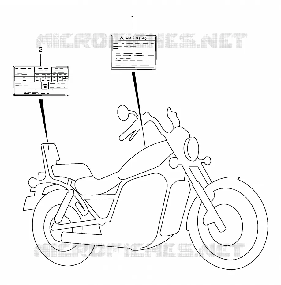 ETIQUETTE D'AVERTISSEMENT (MODELE K1) Suzuki MOTO 1400 INTRUDER 2000  VS1400GLPY(E2)