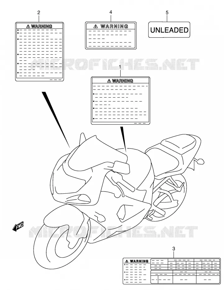 ETIQUETTE (MODELE Y/K1) Suzuki MOTO 750 GSX-R 2000  GSX-R750U2Y(E2)