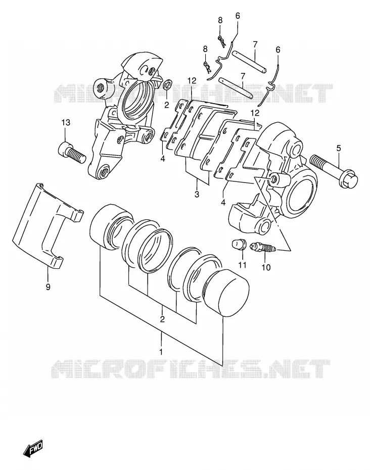 ETRIER DE FREIN ARRIERE Suzuki MOTO 1400 INTRUDER 2000  VS1400GLPY(E2)